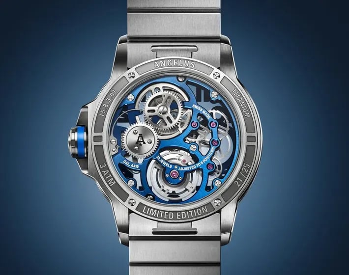 FLYING TOURBILLON TITANIUM BLUE ALLIGATOR